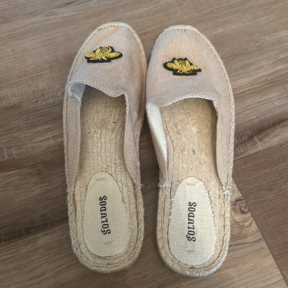 ASOS Soludos Beige Espadrille Mules With Bee Embroidery SIZE 10 - Picture 5 of 12